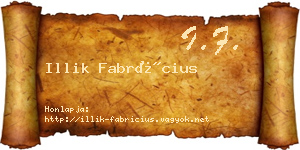 Illik Fabrícius névjegykártya